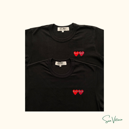 Camiseta "Double Hearts" CDG (Open Box)