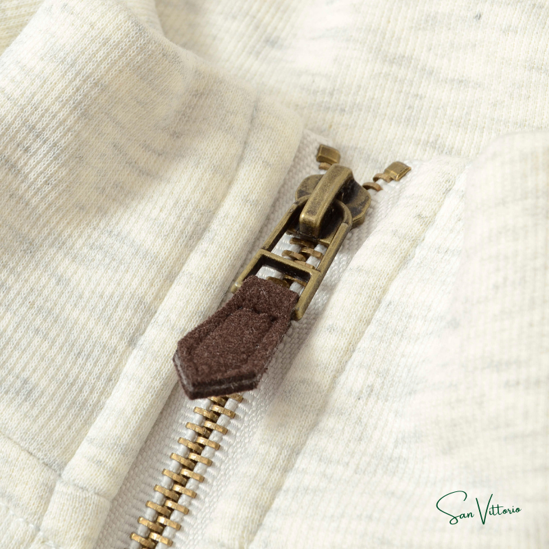 KIT RL 1! Suéter Meio Zíper Ralph Lauren Bege + Camiseta "Bear Jersey" Ralph Lauren Azul