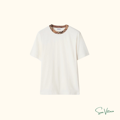 Camiseta Detalhe Xadrez Burberry