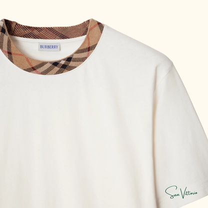 Camiseta Detalhe Xadrez Burberry